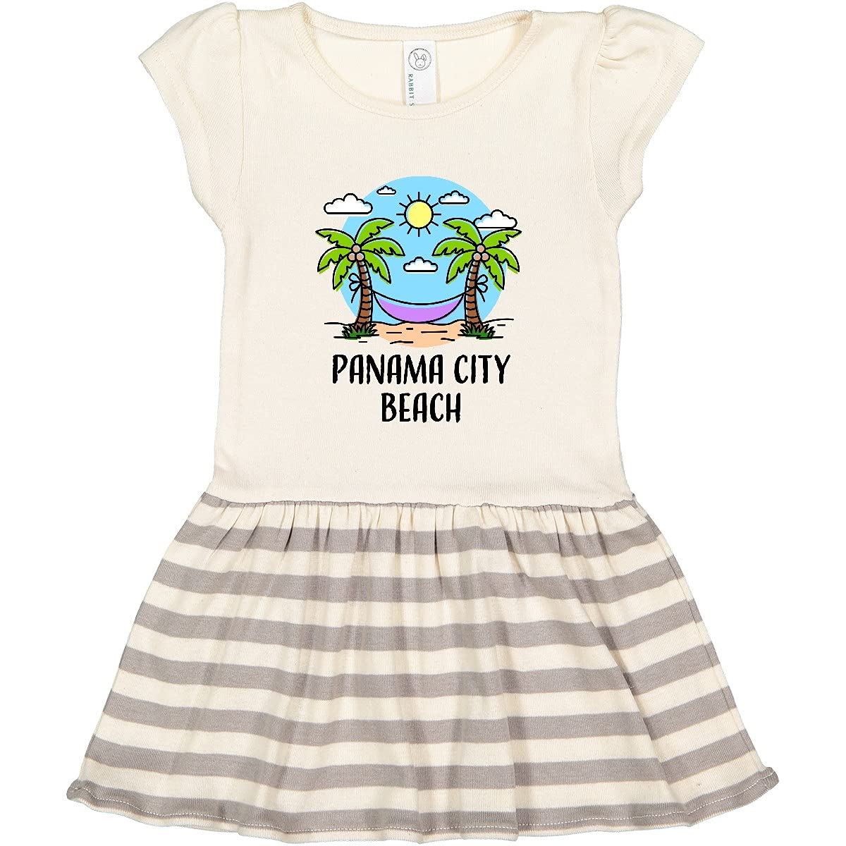 Inktastic Summer Vacation in Panama City Beach Toddler Dress - Cute Girls' Floral Short Sleeve Outfit for Beach Trips & Family Vacations