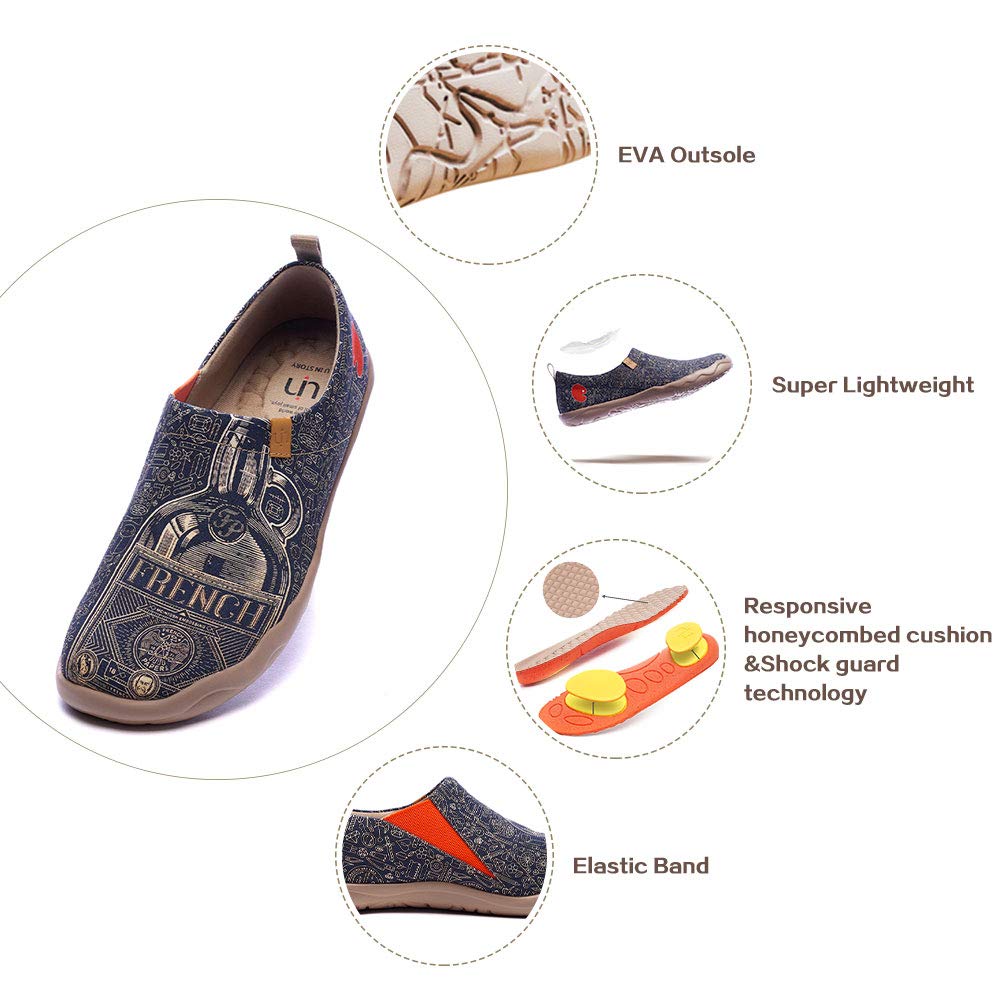 UIN Men's Art Design Slip-On Loafers - Lightweight Comfortable Travel Shoes for Walking, Casual Wear & Fashion Sneakers | Perfect for Vacation, Daily Commute & Stylish Outfits