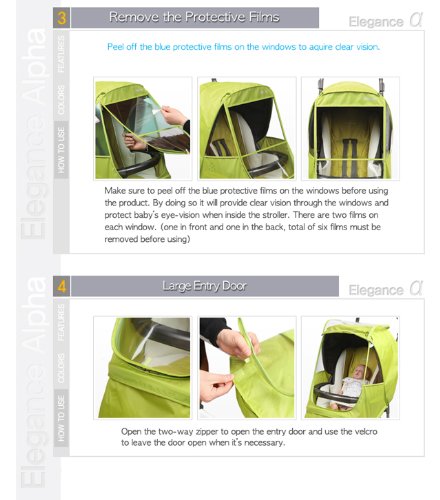 Manito Elegance Alpha Stroller Weather Shield Rain Cover - Blue Waterproof Protection for Baby Strollers - Perfect for Rainy Days, Windy Weather & Outdoor Adventures
