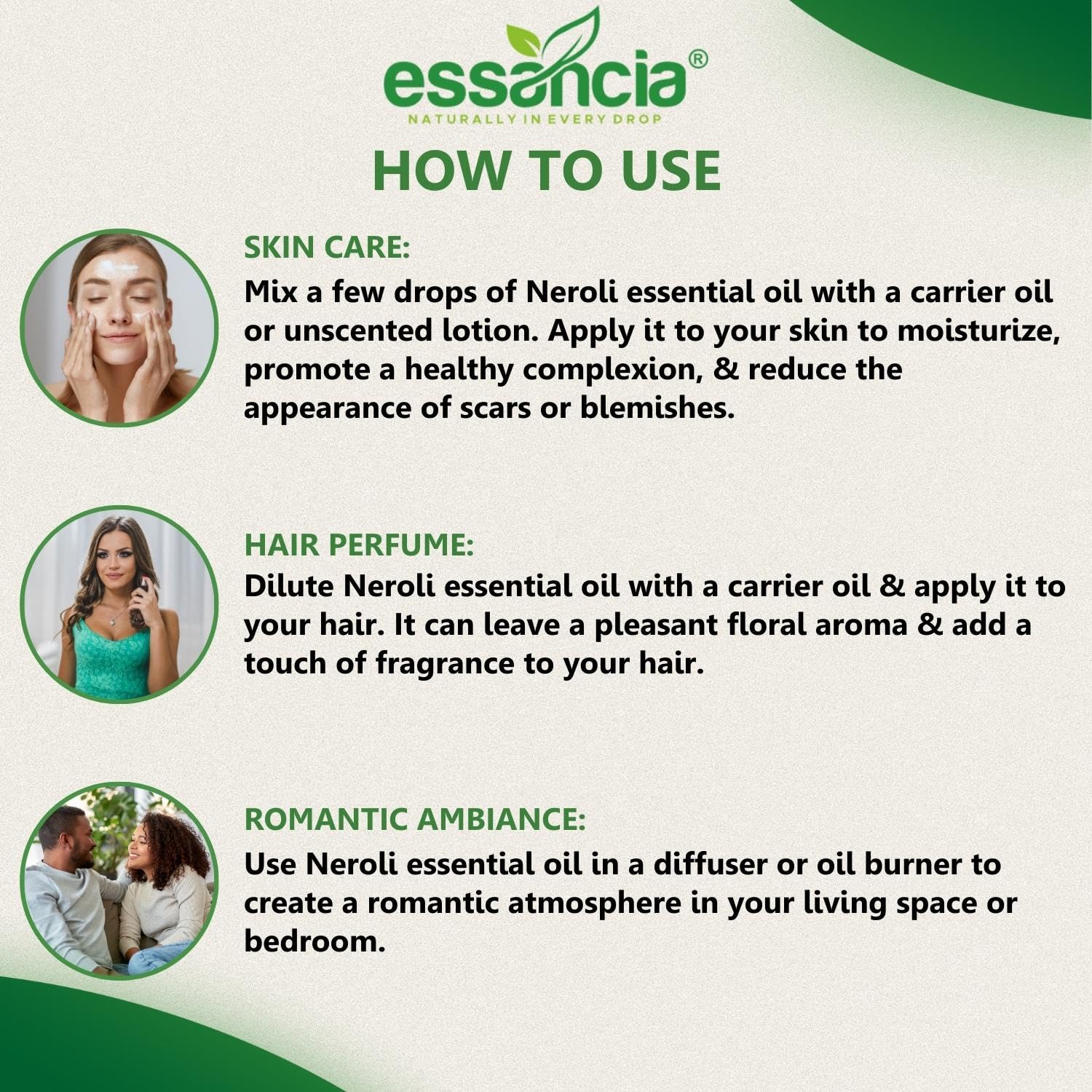 Pure Neroli Essential Oil 100% Natural Undiluted for Relaxation & Skin Care - Therapeutic Grade Aromatherapy Oil (15ml) - Perfect for Massage, Diffuser & DIY Beauty Products