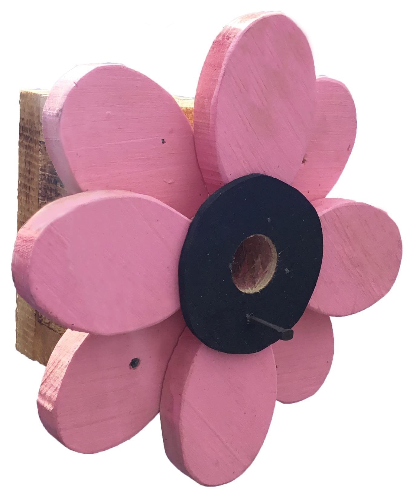 Pine Daisy Wren Bird House for Outdoor Garden Decor - Handcrafted Wooden Birdhouse with Pink Finish | Attract Wild Birds to Your Backyard (Furniture Barn USA)