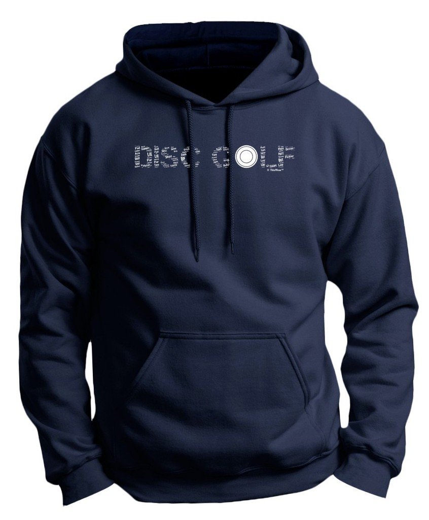 ThisWear Disc Golf Word Collage Premium Hoodie - Best Gift for Disc Golf Players - Perfect for Casual Wear, Outdoor Activities & Sports Events