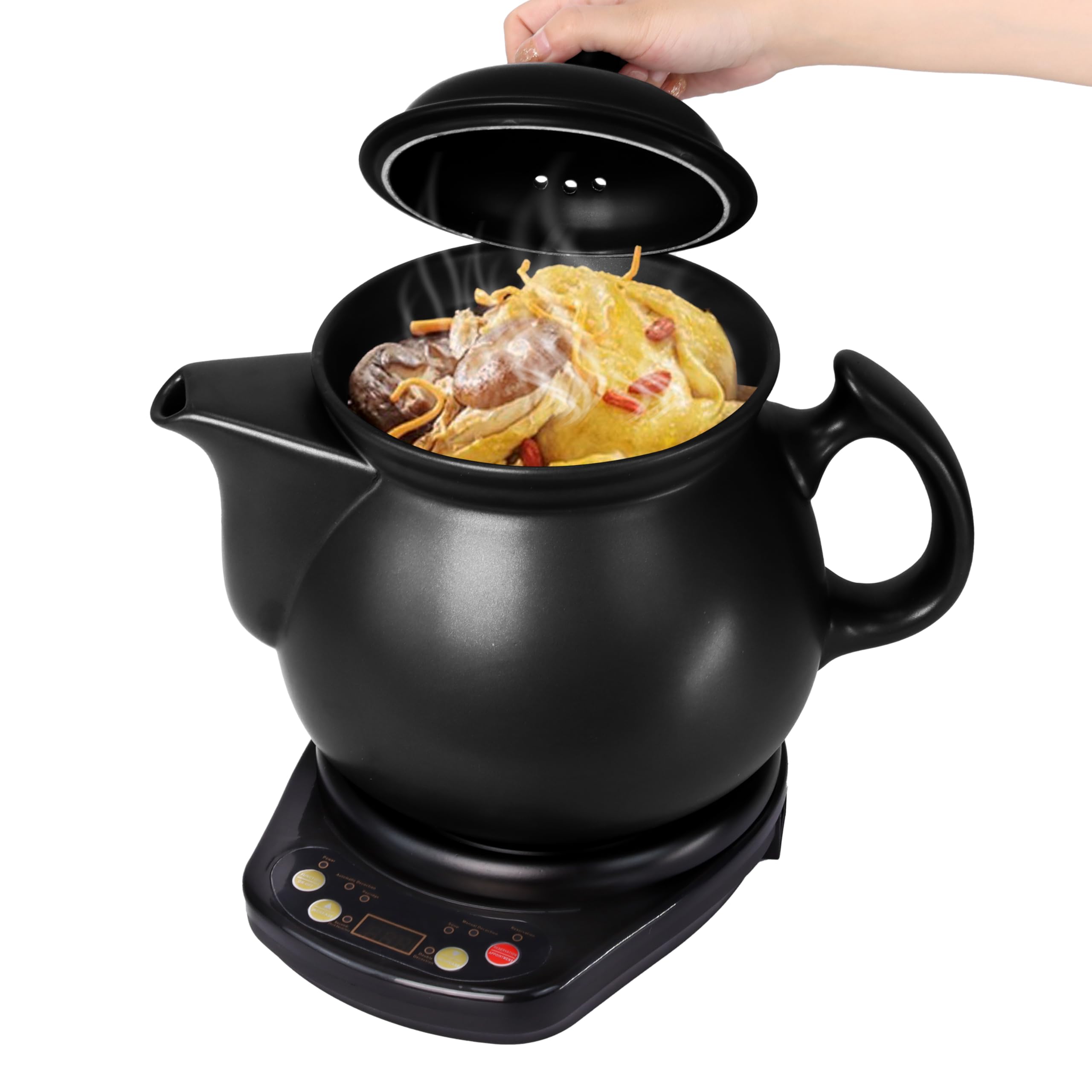 5L Electric Chinese Herbal Medicine Cooker - Ceramic Pot for Herbal Tea, Soup, Stew & Porridge | Multi-Functional Household Slow Cooker for Traditional Remedies & Healthy Meals | Perfect for Home Apothecary, Wellness Routines & Asian Cuisine Preparation