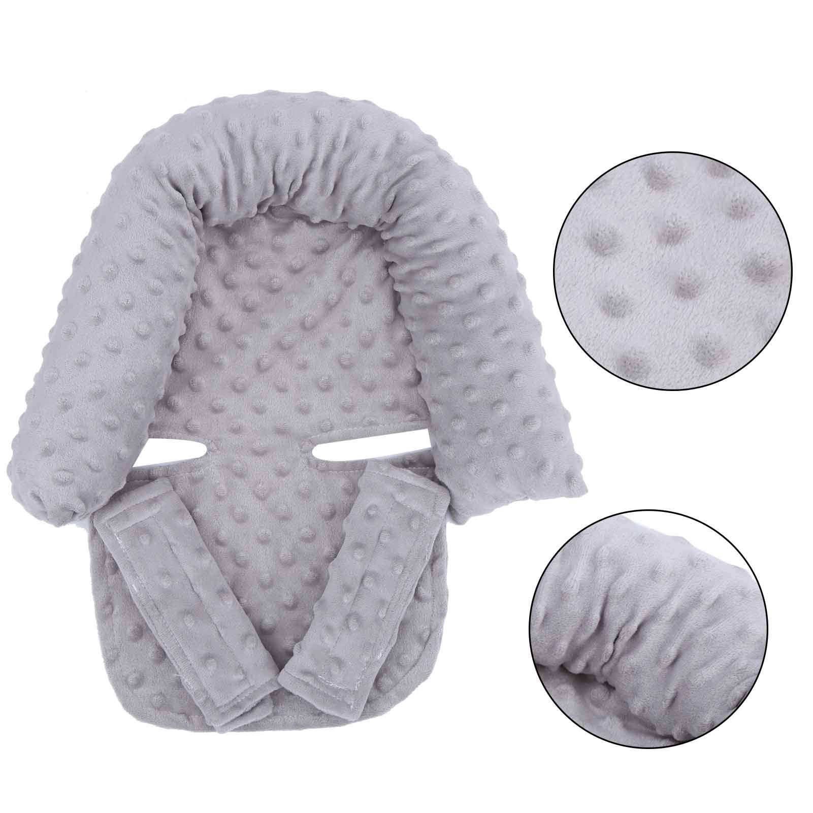 **Premium Infant Head & Body Support Pillow - Detachable Stroller Pad with Toys, Portable Baby Snuggle Mattress for Newborns (Gray) - Perfect for Strollers, Car Seats & Cribs**