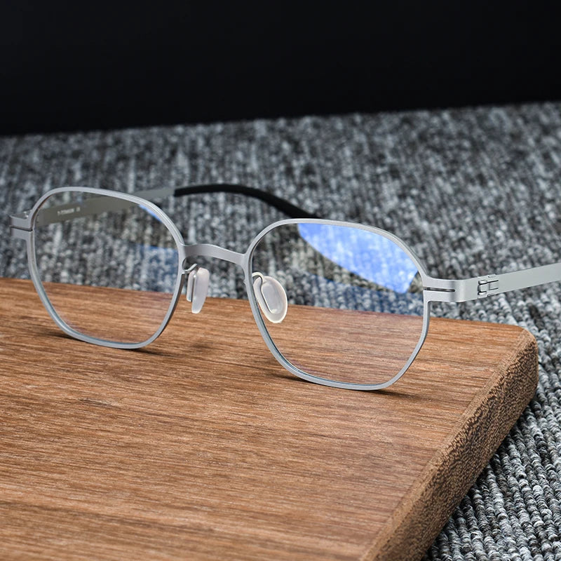 Stylish Unisex Black Titanium Full Rim Polygon Oval Eyeglasses S993 - Perfect for Reading, Work & Fashion Accessories