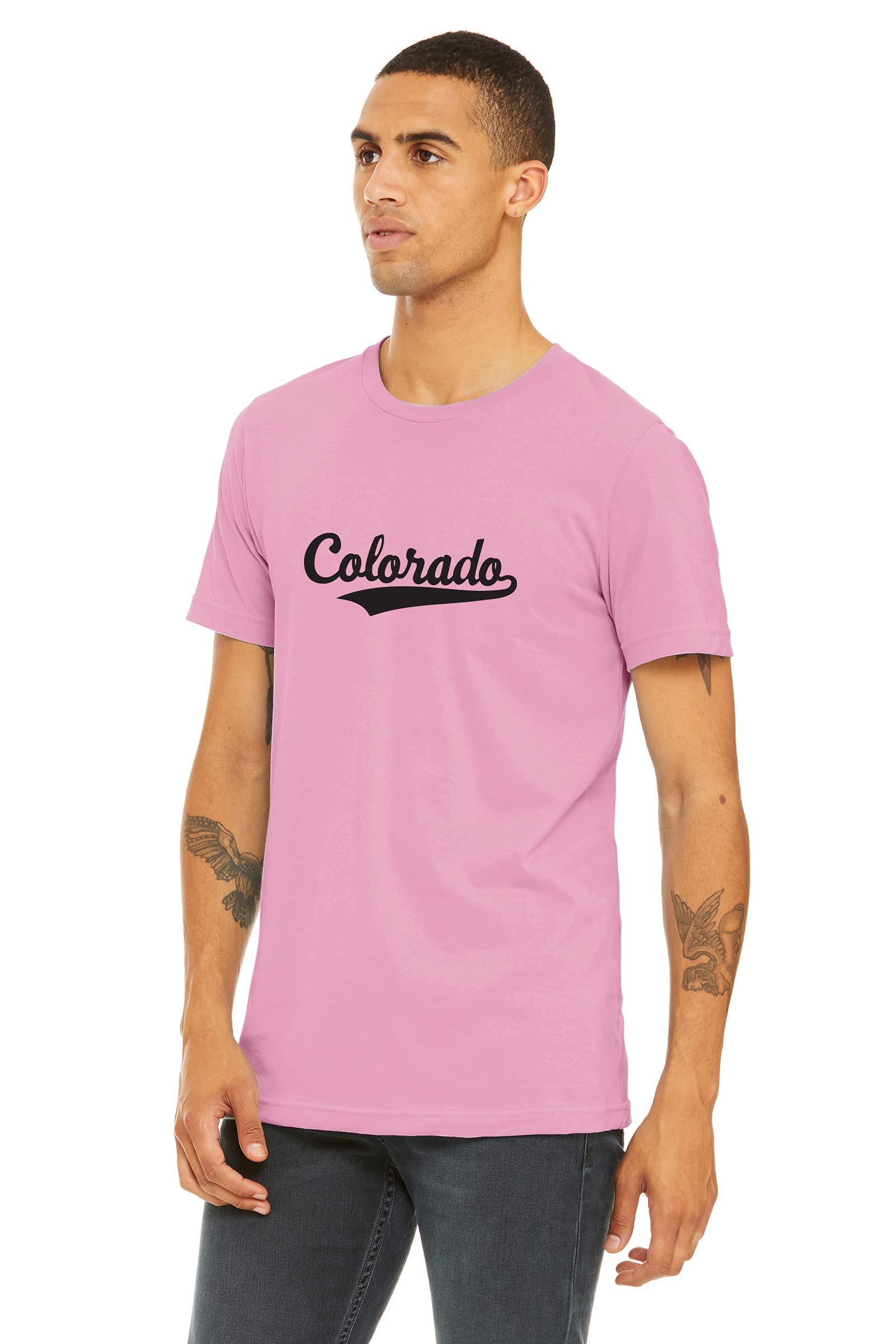 Daxton Adult Unisex T-Shirt - Colorado Script & Vertical Design on Back - Casual Wear, Street Style, Everyday Comfort for Men & Women