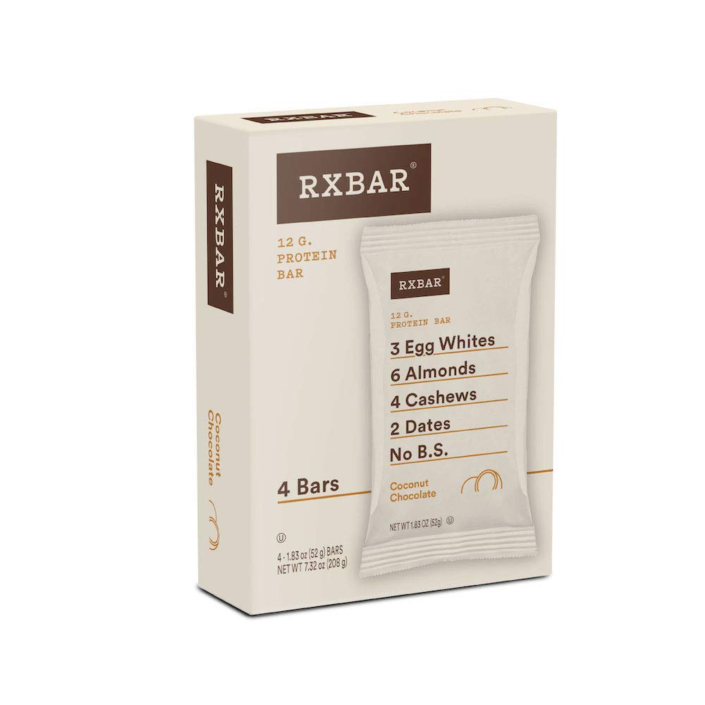 RXBAR Coconut Chocolate Protein Bar - 1.83oz (4 Pack) | High Protein Snack, Gluten Free, Dairy Free | Perfect for Post-Workout Recovery & Healthy On-The-Go Snacking