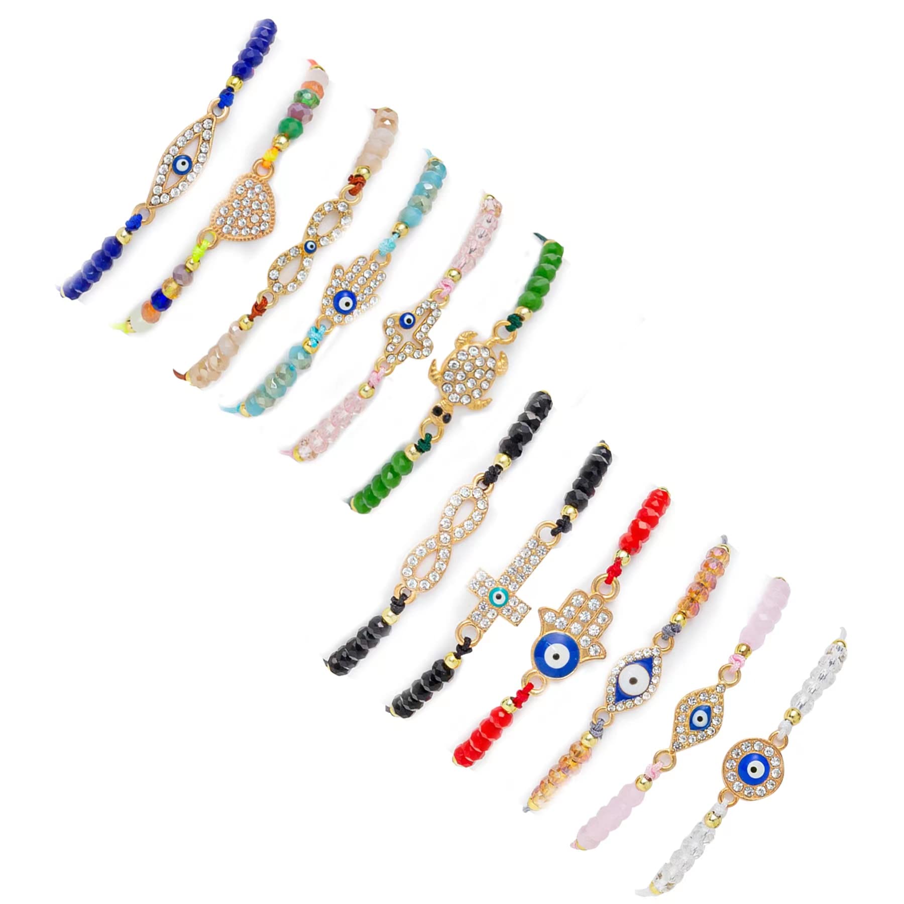 Evil Eye Protection Bracelets for Women & Girls - Set of 3 Mexican Mal de Ojo Beaded Bracelets - Spiritual Good Luck Jewelry Gift for Protection Against Negative Energy | Perfect for Daily Wear, Gifts & Spiritual Healing