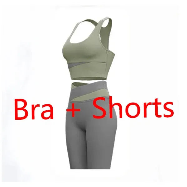 Women's Yoga Set - Sexy Sports Bra & High Waist Leggings 2-Piece Workout Outfit | Gym Clothes for Yoga, Pilates & Fitness Training | Breathable Athletic Sportswear for Women