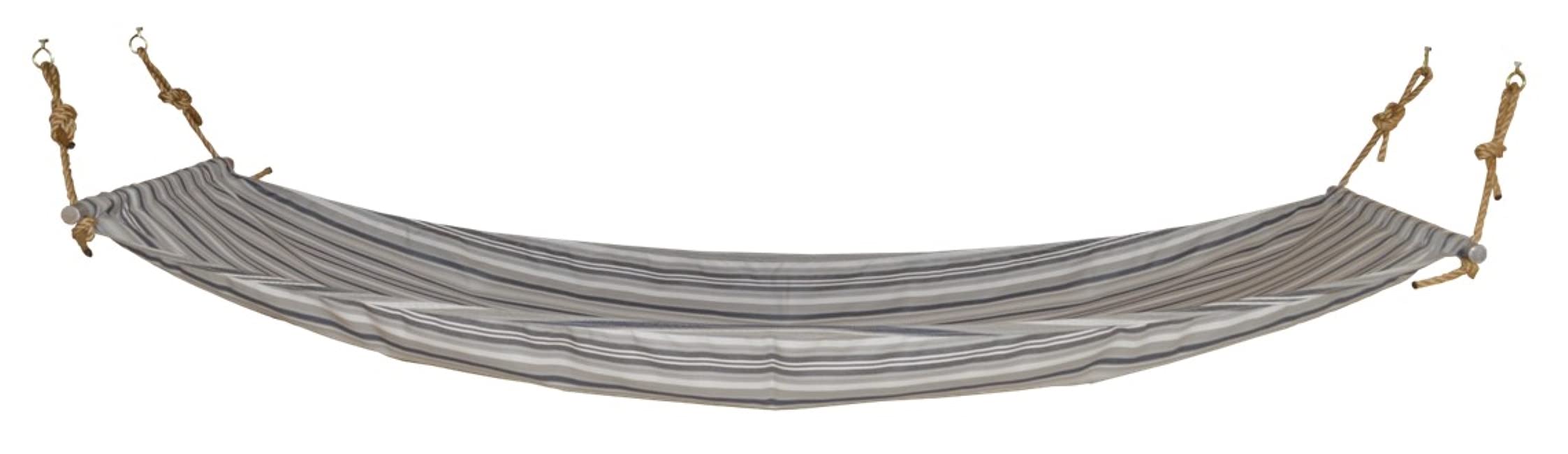 Premium Full-Size Hammock with Heavy-Duty Mounting Hardware - Gray Stripe Design for Outdoor Relaxation, Camping & Backyard Lounging