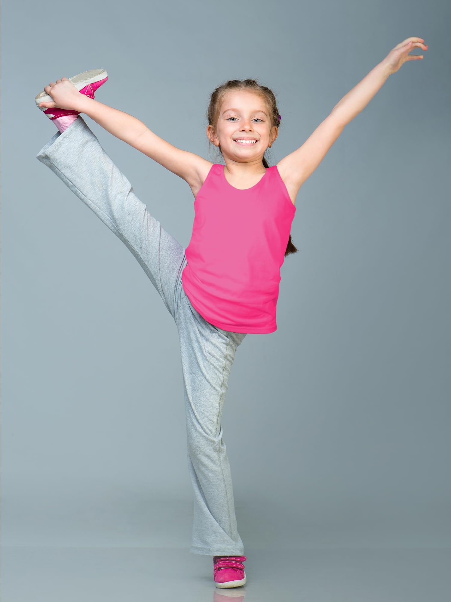 Geyoga 6-Pack Girls Dance Tank Tops - Racerback Crop Tops for Ballet, Gymnastics & Dance - Breathable Sleeveless Performance Wear - Perfect for Dance Class, Recitals & Practice Sessions