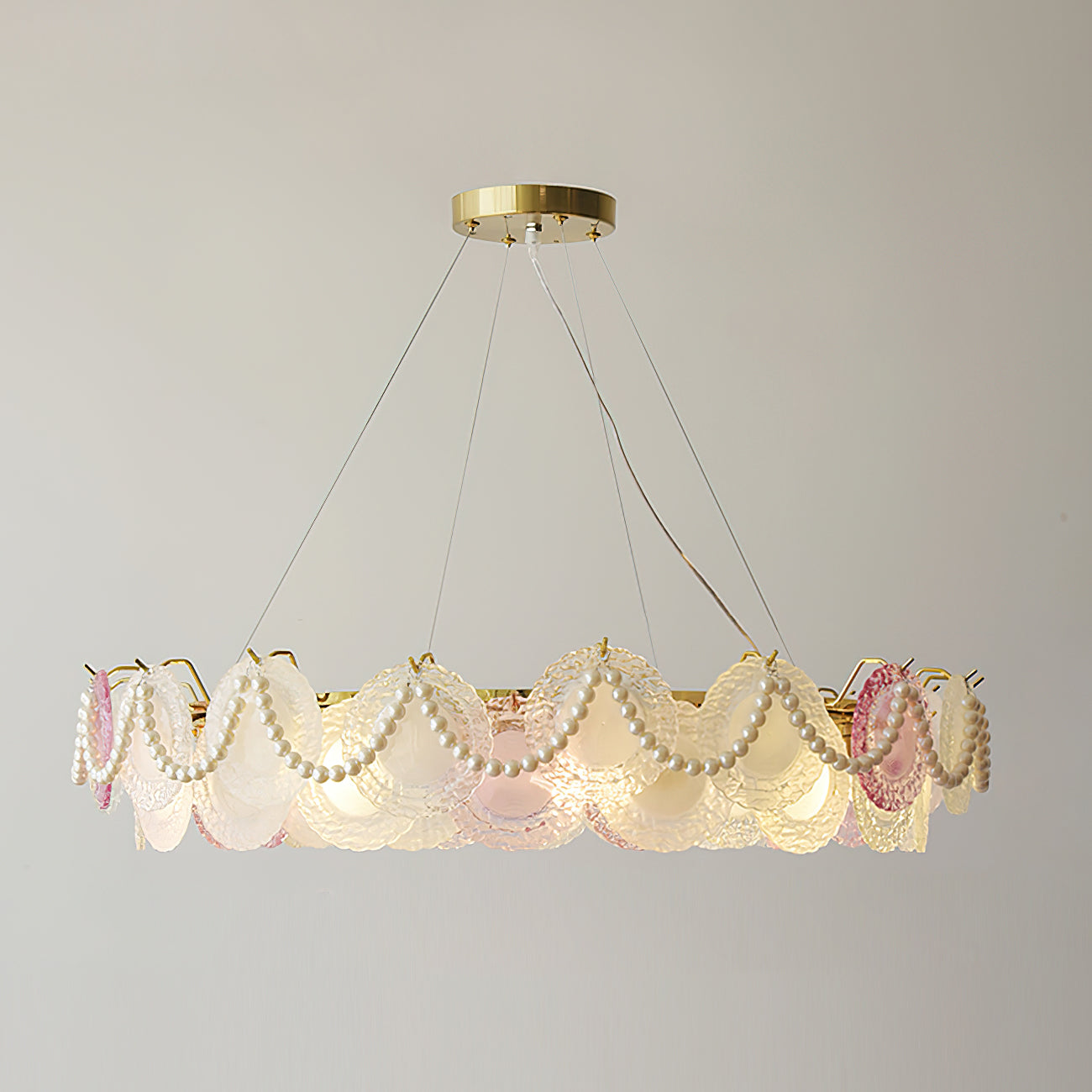 Round Rainbow Chandelier - Modern Crystal Ceiling Light Fixture for Dining Room, Bedroom & Living Room Decor