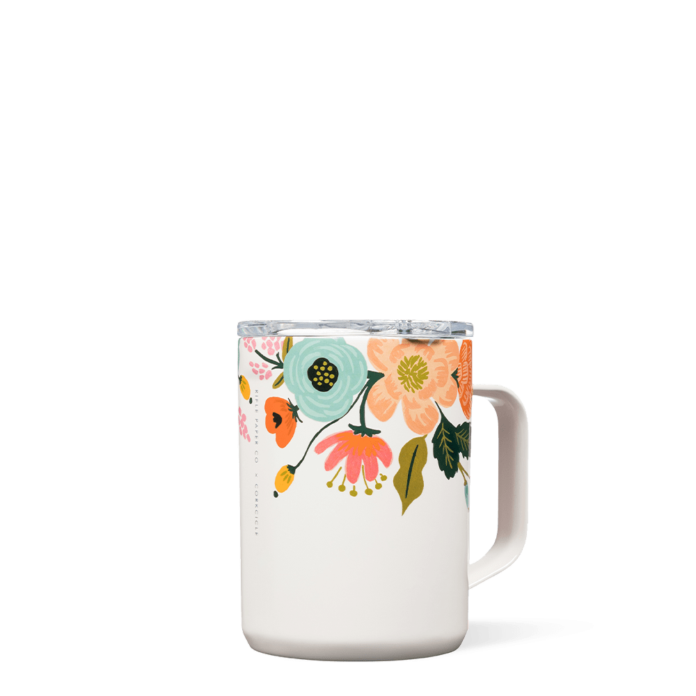 Rifle Paper Co. Floral Design Ceramic Coffee Mug - 14oz Insulated Tea Cup with Handle, Perfect for Home, Office & Gifts - Ideal for Morning Coffee, Afternoon Tea or Hot Chocolate