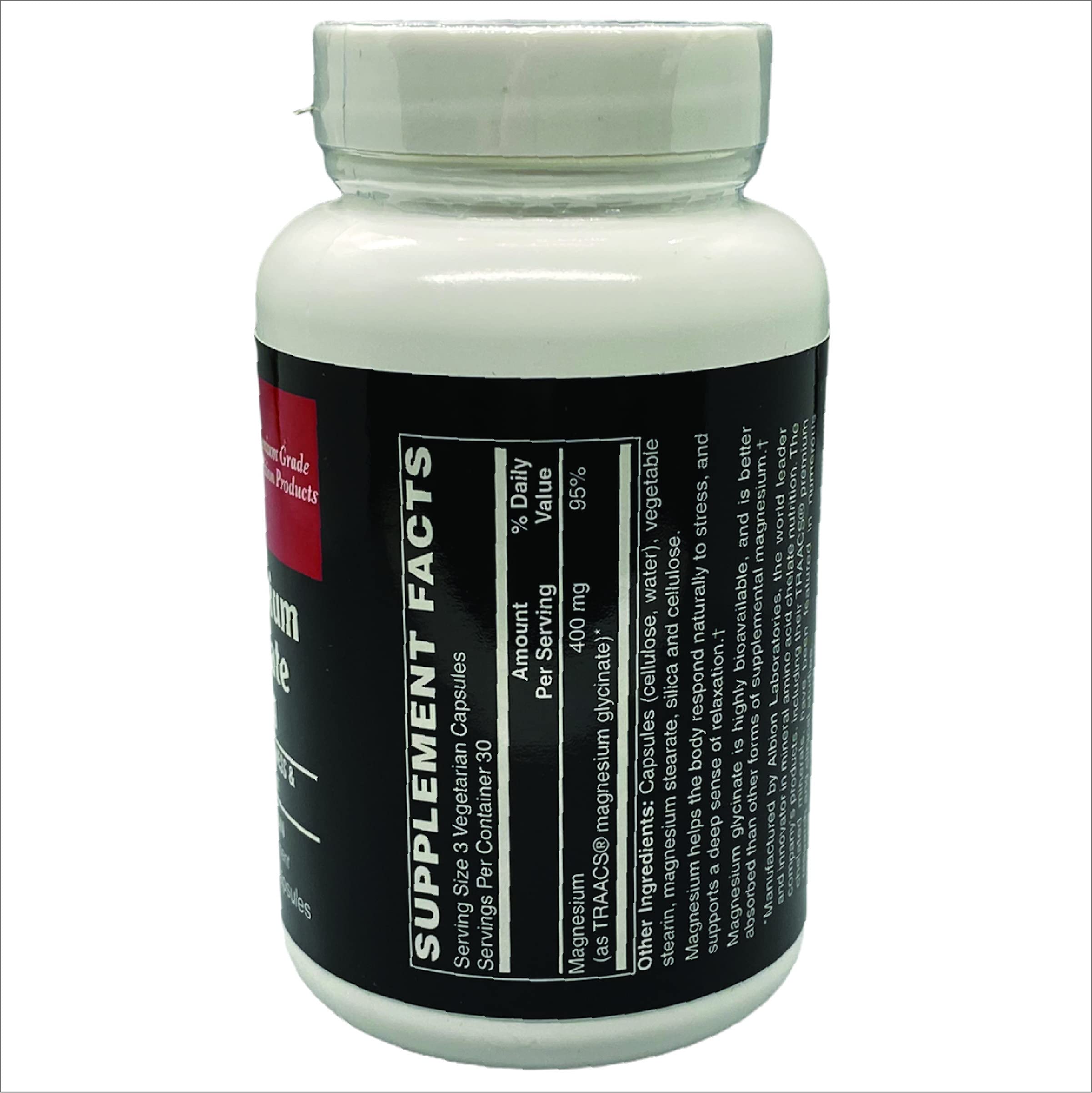 400mg Magnesium Glycinate Capsules for Maximum Absorption - Vegan, Gluten-Free, Soy-Free & Dairy-Free Supplement for Relaxation, Stress Relief & Better Sleep