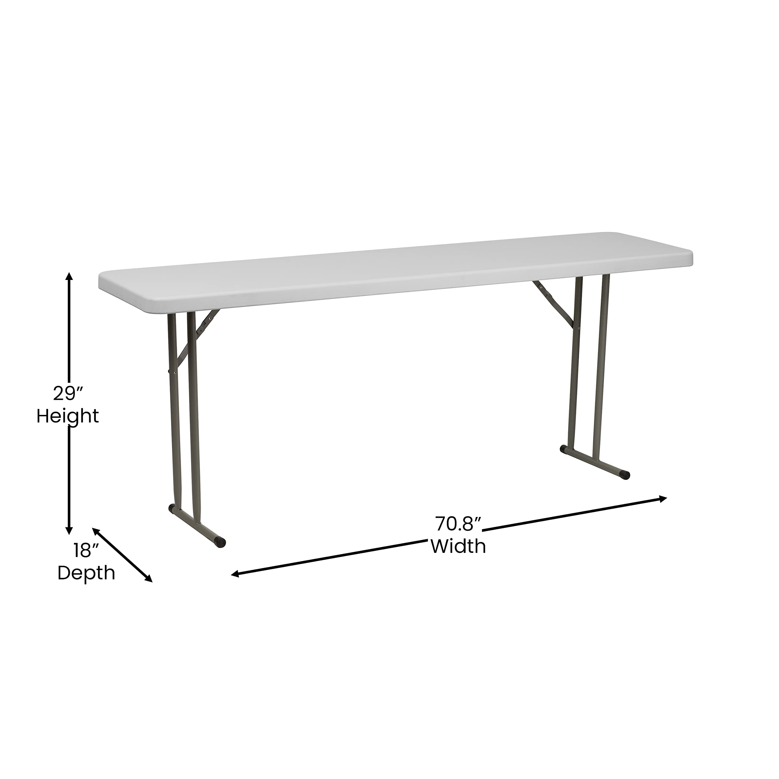 Flash Furniture Kathryn 6-Foot White Plastic Folding Table - Heavy Duty 220 lb Capacity Training & Event Table for Classrooms, Meetings & Parties
