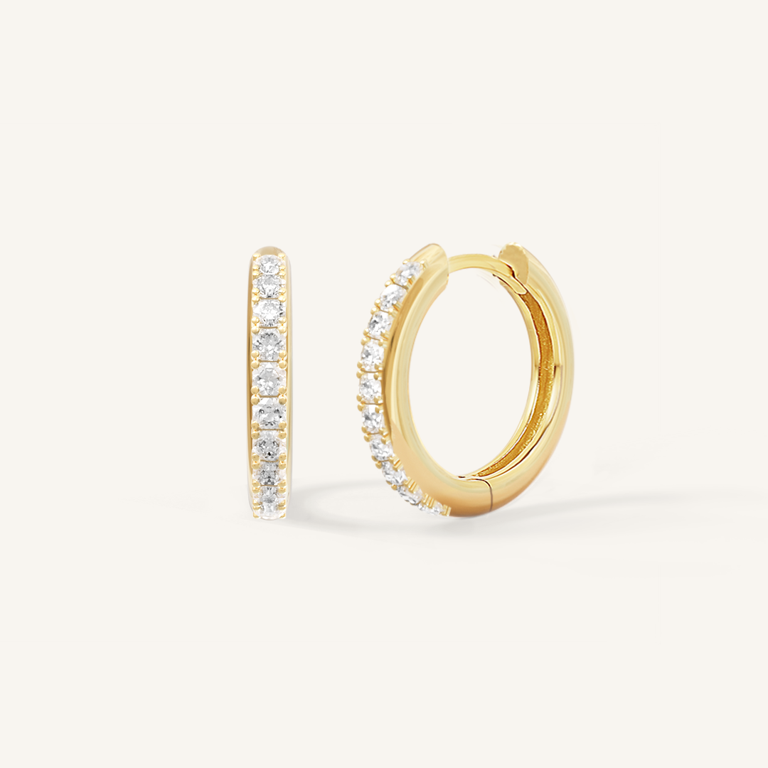 Ruby Hoops Earrings - 14K Gold Plated Dainty Hoop Earrings for Women | Perfect for Everyday Wear, Parties & Gifts