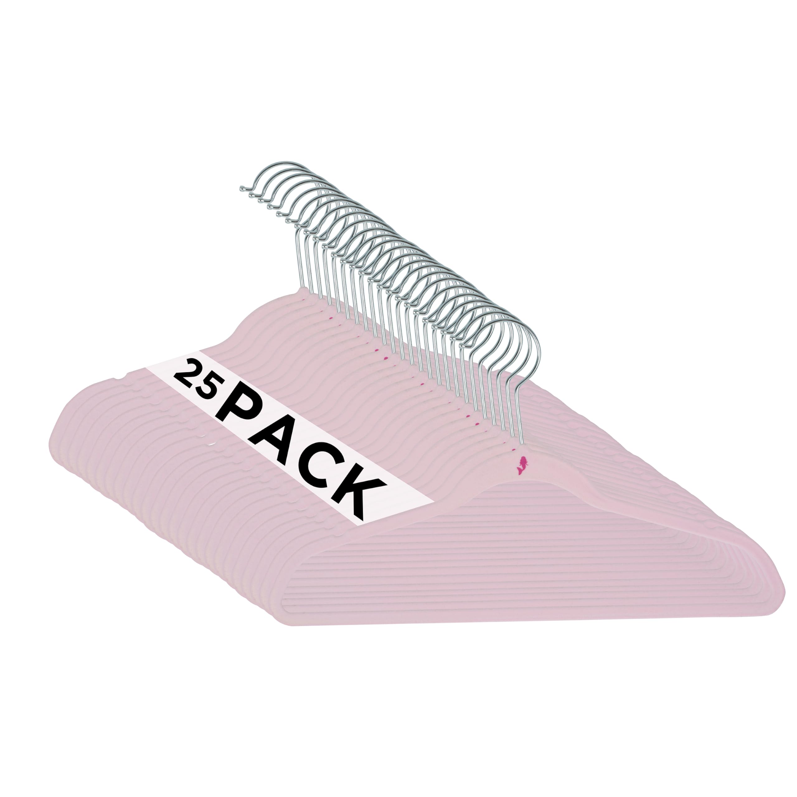 Simplify 25 Pack Kids Velvet Hangers - Slim Non-Slip Space Saving Closet Organizers for Children's Shirts, Pants & Dresses | Nursery & Closet Storage Solution (Blush) - Perfect for Kids' Room Organization & Baby Wardrobe Storage