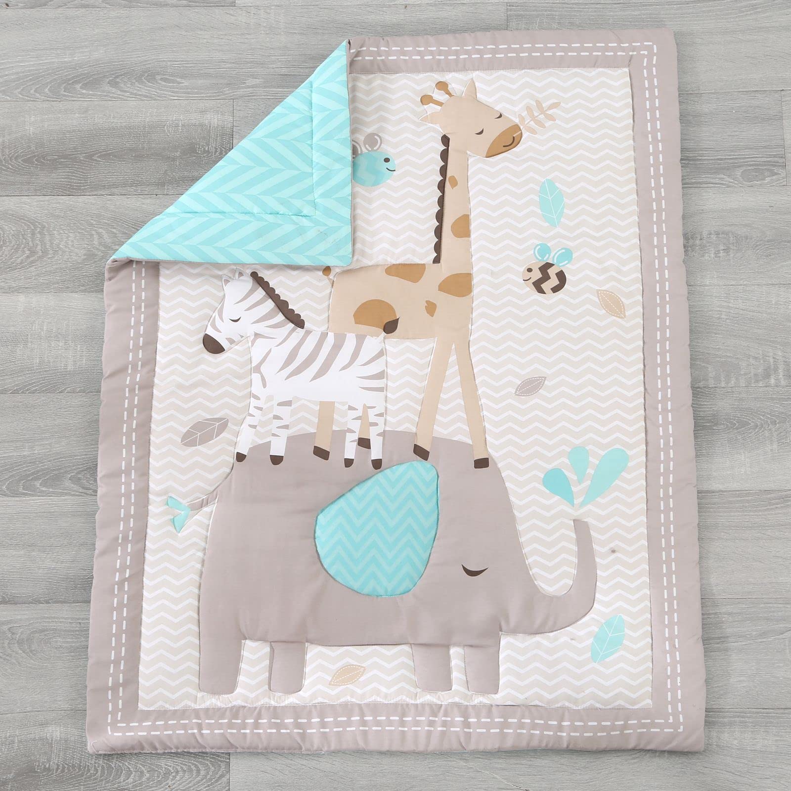 Premium 3-Piece Gray Elephant Crib Bedding Set - Breathable & Soft Nursery Bedding for Baby Boys & Girls | Perfect for Newborn Gifts & Cozy Nursery Decor