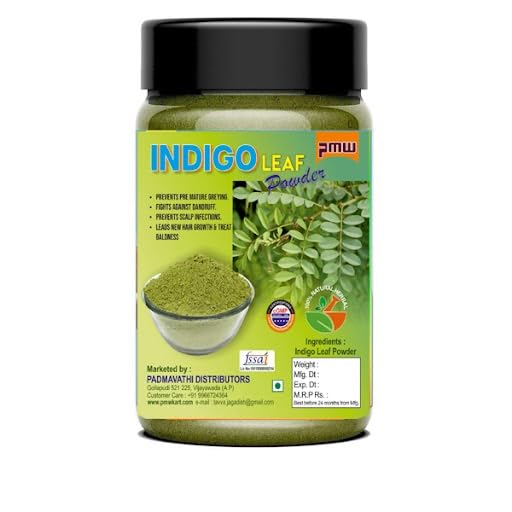 Organic Indigo Leaf Powder (Neeli Aaku/Avuri/Neelayamari) - 100g Jar Pack for Natural Hair Dye, Herbal Remedies & Ayurvedic Skincare