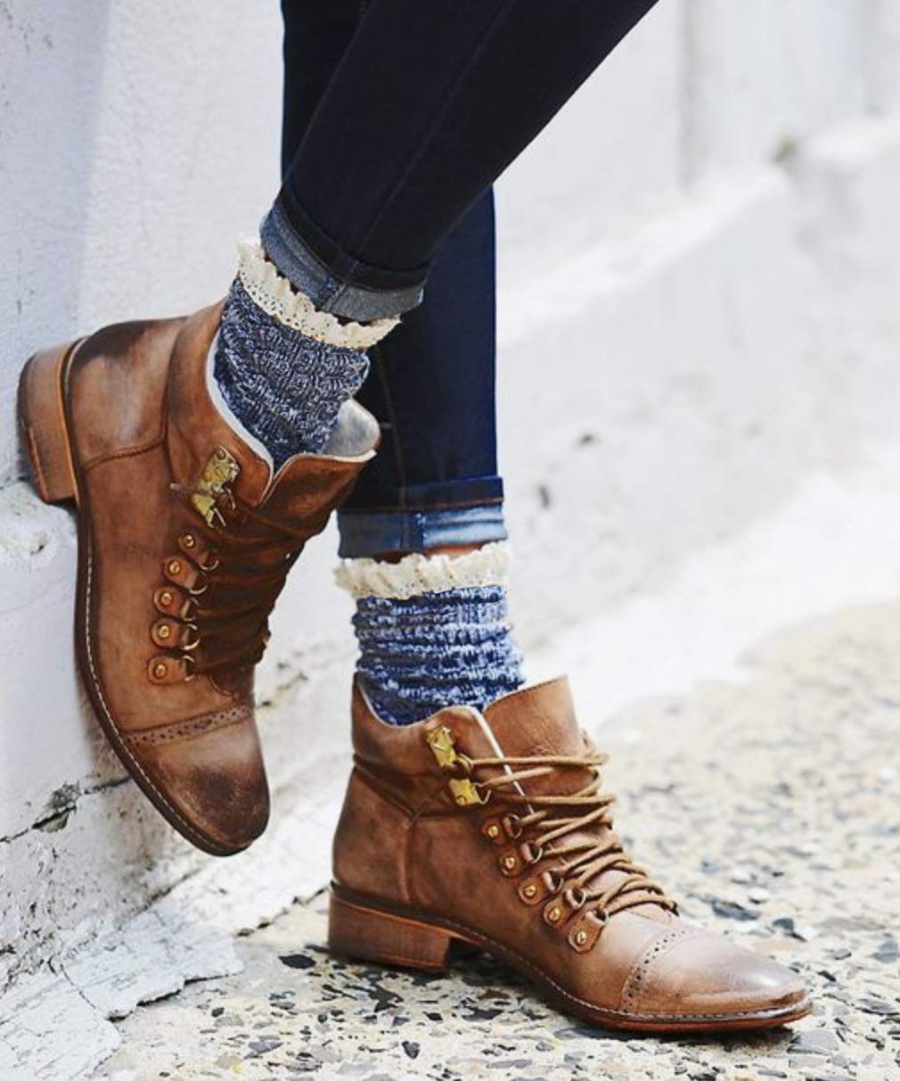Premium Alpaca Wool Socks for Women - Soft & Warm Warrior Alpaca Socks with Lace Trim - Perfect for Hiking, Yoga & Cold Weather Comfort