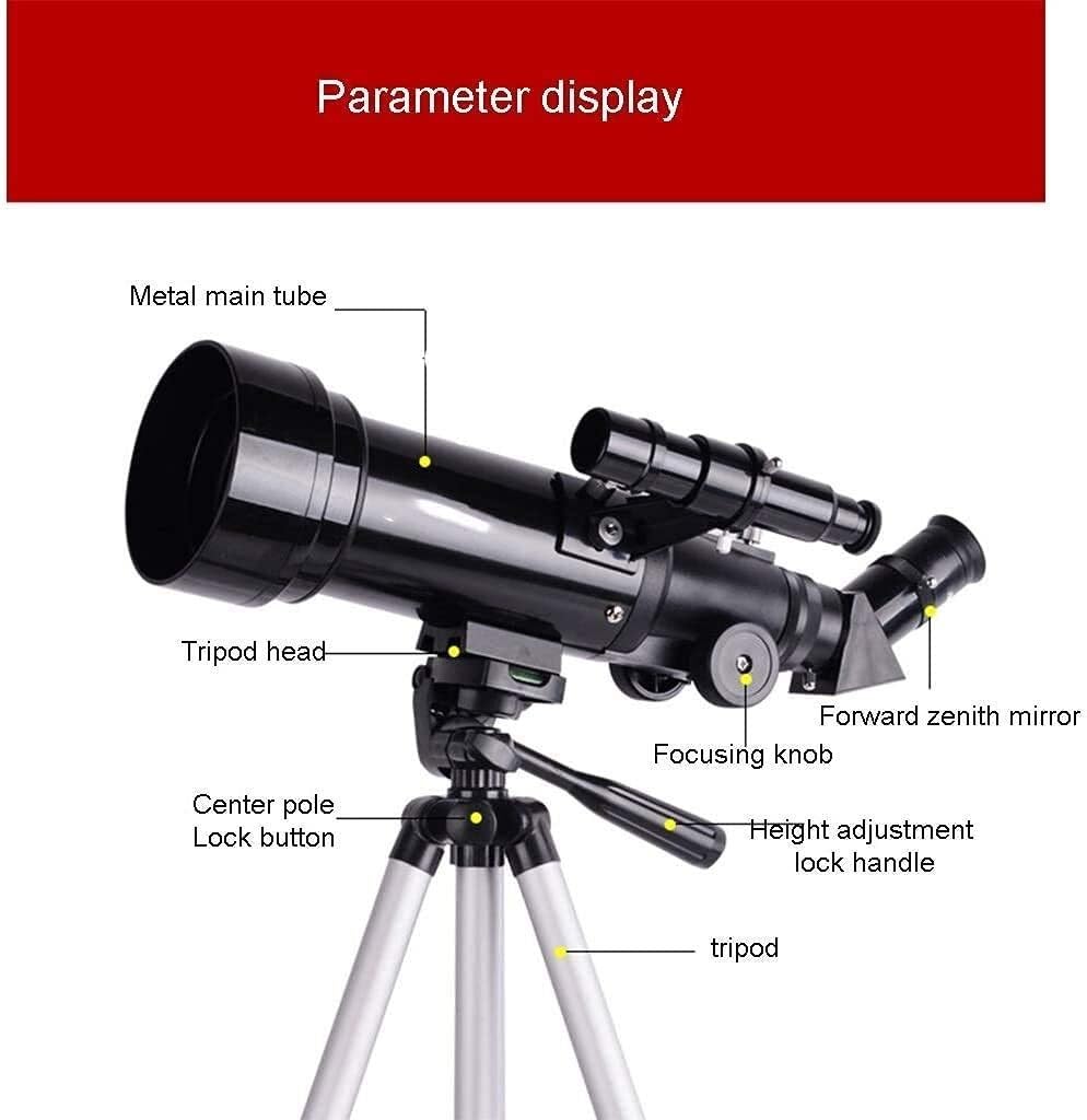 70mm Portable Refractor Telescope for Astronomy Beginners - Travel Telescope with Tripod & Carrying Bag | Perfect for Stargazing, Camping, and Outdoor Adventures