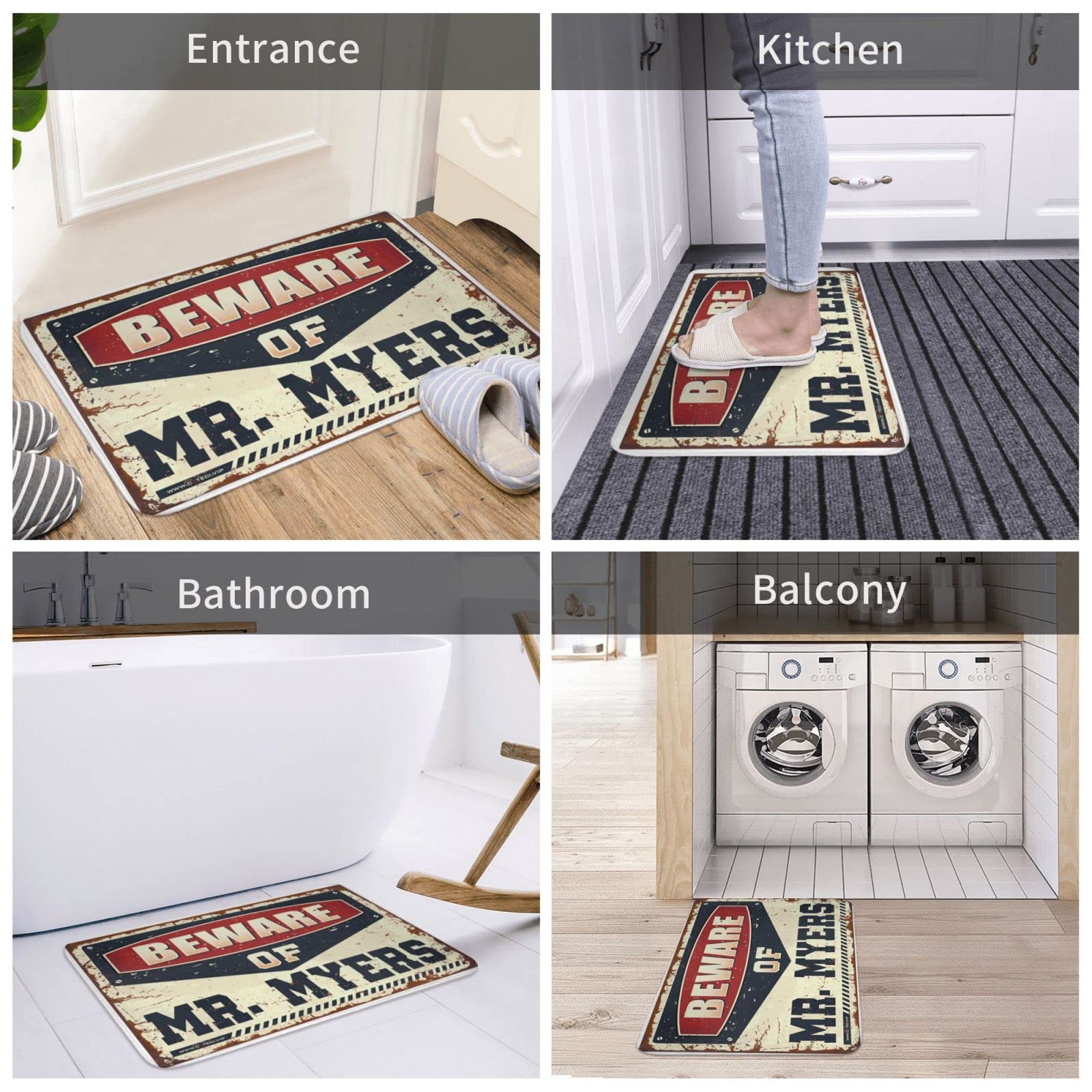 Rustic Bathroom Rug & Doormat - 50x80cm for Fall Decor & Patio