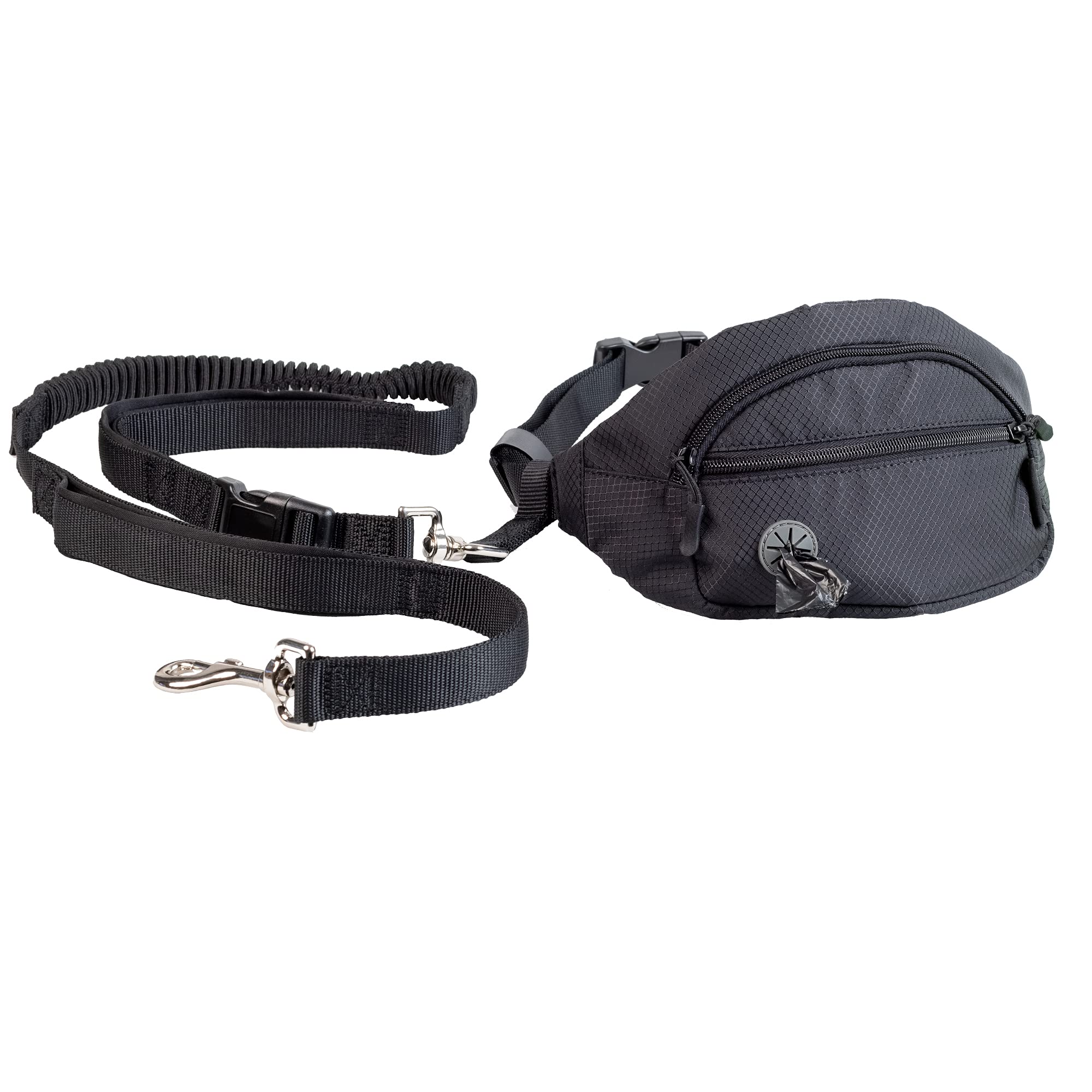 Hands Free Dog Leash with Waist Pack - Adjustable Nylon Leash for Small, Medium & Large Dogs - Perfect for Walking, Jogging, Running & Training - Wear on Waist or Shoulder for Outdoor Activities, Hiking & Daily Exercise