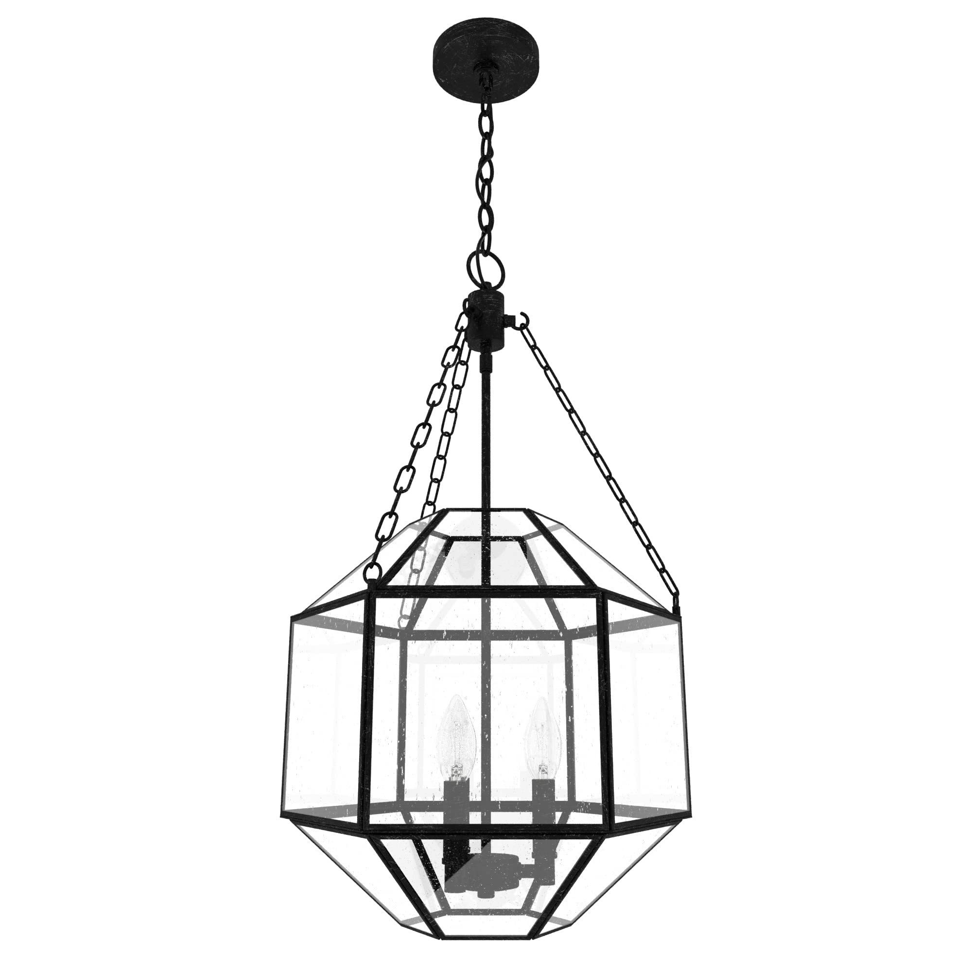 Hunter Fan Company 19365 Indria Rustic Iron Pendant Light - Farmhouse Ceiling Lighting Fixture for Kitchen, Dining Room & Entryway