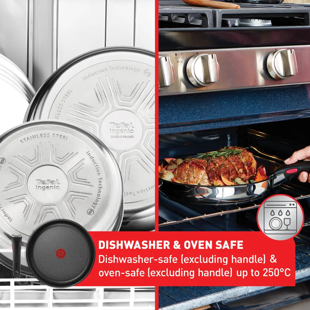 Tefal Ingenio Cook Eat Stackable Non-Stick Cookware 15-Piece Set - Perfect for Small Kitchens & Easy Storage | Induction Compatible Pots & Pans for Everyday Cooking