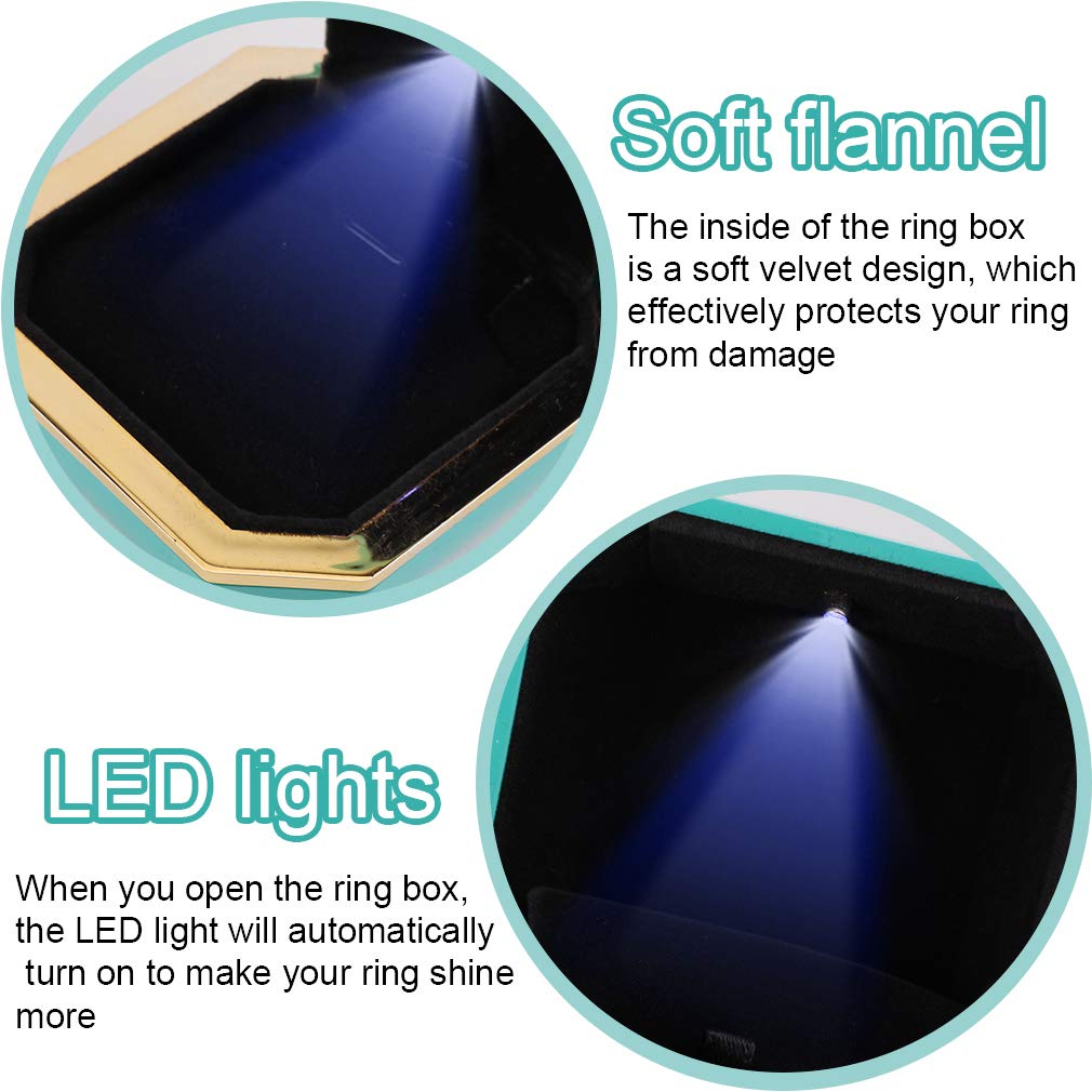 iSuperb LED Pendant Necklace Jewelry Gift Box - Elegant Bracelet Display Case for Couples, Proposal, Engagement, Wedding & Valentine's Day Gifts (Blue) - Perfect for Romantic Surprises & Special Occasion Gift Giving