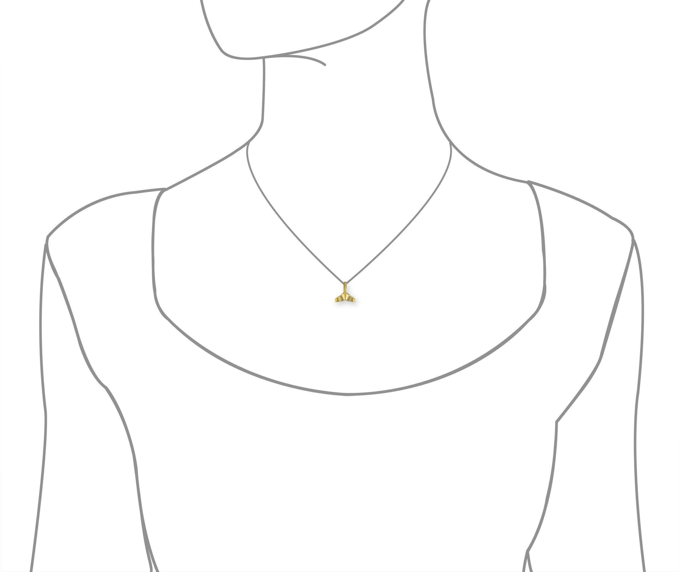 XS Sterling Silver Whale Tail Charm Pendant - Elegant Necklace for Women, Perfect for Gifts & Everyday Wear