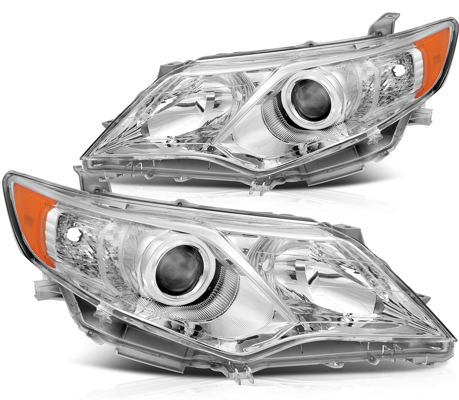 ECCPP Headlight Assembly for Toyota Camry 2012-2014 - Driver & Passenger Side Replacement Headlamps with Bright LED Bulbs | Perfect for Night Driving and Foggy Conditions