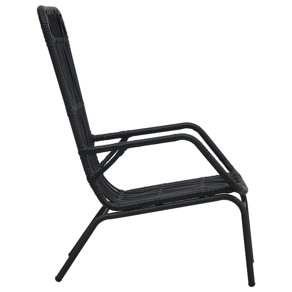 Premium FAMIROSA Outdoor Garden Chair - Black Poly Rattan Patio Furniture for Backyard, Poolside, and Balcony Relaxation