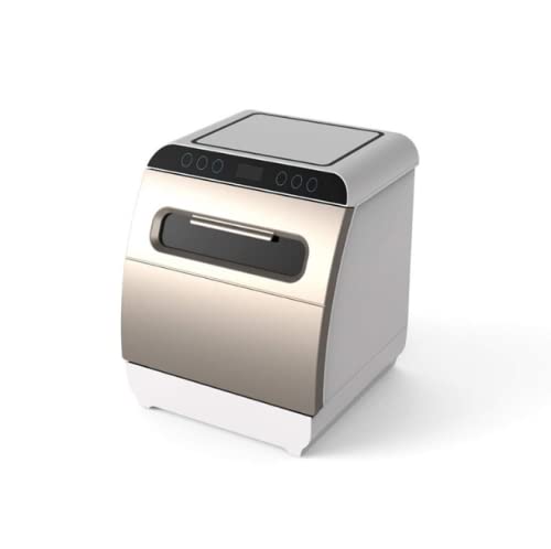 Compact Stainless Steel Countertop Dishwasher - Portable Mini Dishwasher for Small Spaces, Glass & Fruit Washing (Black/White) - Perfect for Apartments, RVs, Dorms & Kitchenettes