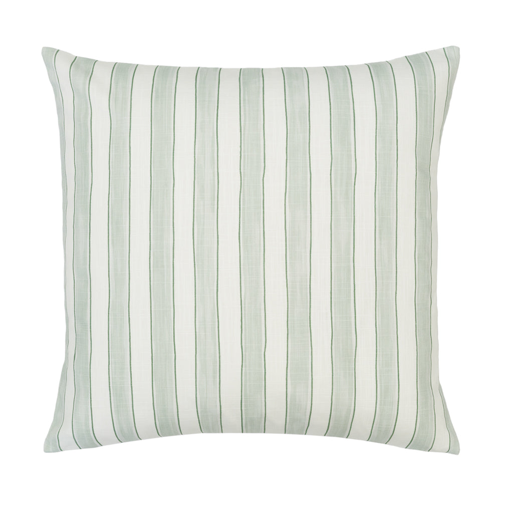 Green Seaside Watercolor Stripes Square Throw Pillow - Soft Decorative Cushion for Living Room, Bedroom & Outdoor Patio