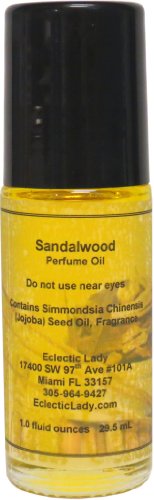 Premium Sandalwood Perfume Oil - 1.0 Oz Roll-On Essential Oil with Long-Lasting Fragrance, Organic Jojoba Base | Perfect for Daily Wear, Meditation & Aromatherapy
