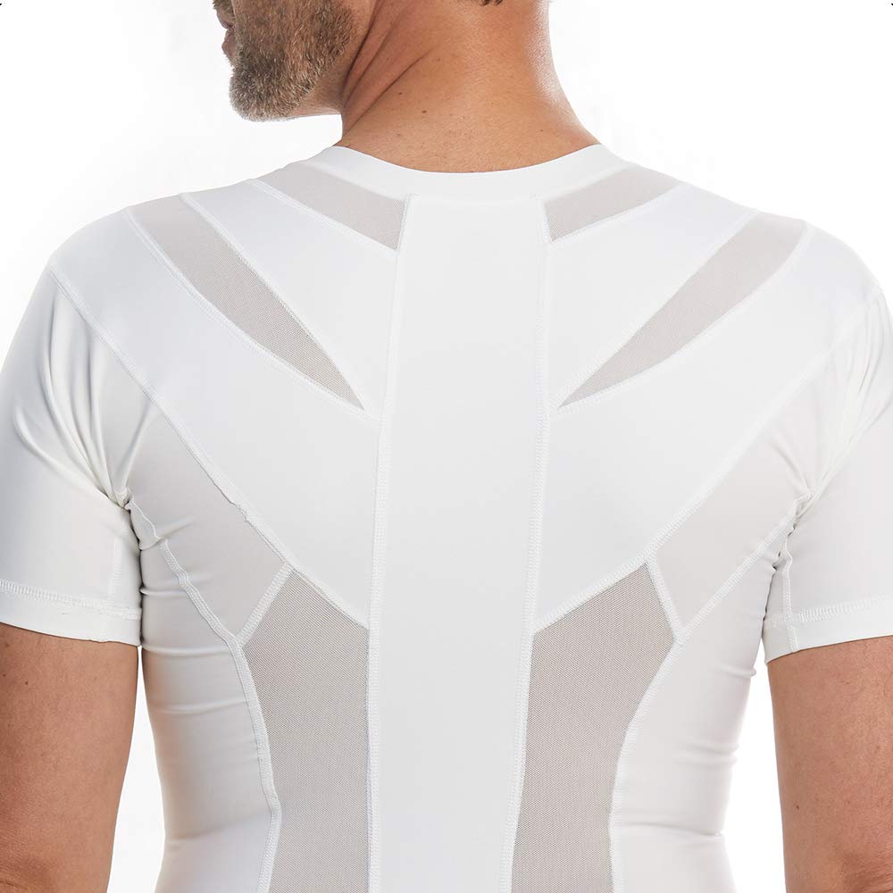Men's Posture Corrector T-Shirt - Breathable Mesh Back Brace for Shoulder & Spine Alignment - Relieves Neck, Cervical & Lumbar Pain - Ideal for Office Work, Driving & Daily Activities