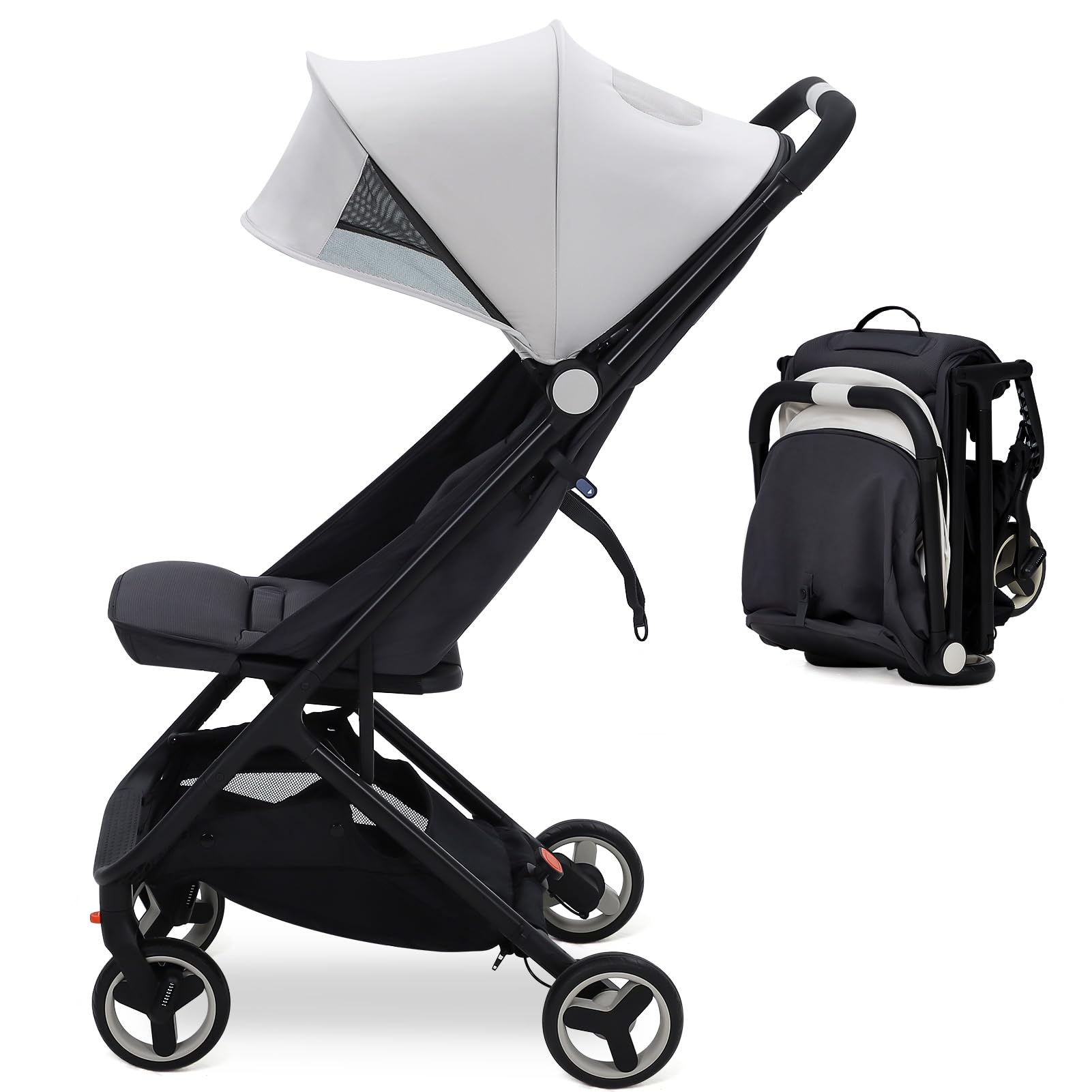 GAOMON Lightweight Compact Stroller - One-Hand Fold Travel Stroller for Airplane, Reclining Seat with Sun Canopy | Perfect for Travel, Shopping & Daily Use with Baby