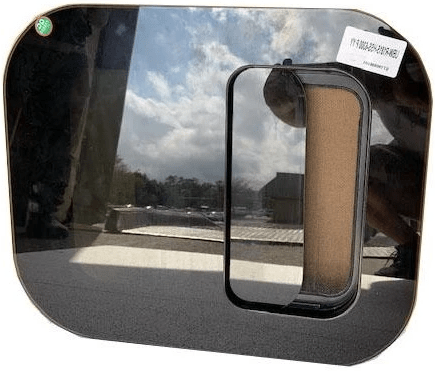 AM Auto Universal Fit Driver Side Half Slider Screened Window 18H x 15W - Ventilation & Bug Protection for Trucks, Vans, RVs (UBW L1815 HSS 6300 P)