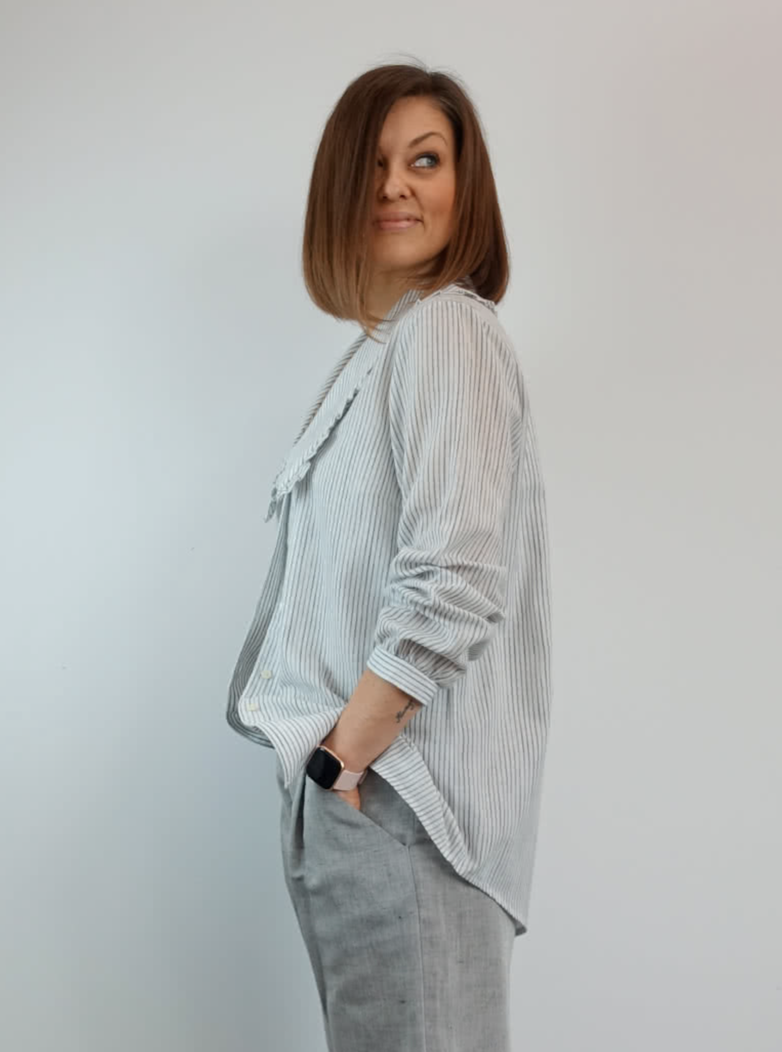 Style Arc Kennie Shirt - Women's Plus Size 18 (US 30) Casual Button Down Blouse for Work & Everyday Wear