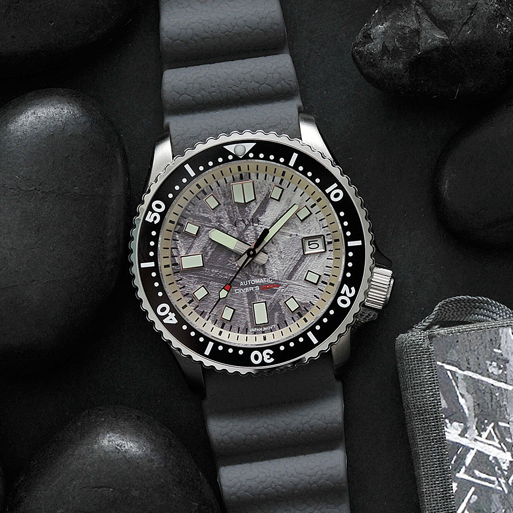 Astral Shadow CWH Collective Stainless Steel Rubber Strap Diver Watch - Date Display, Waterproof, CH MOD M15 - Perfect for Scuba Diving, Swimming & Outdoor Adventures