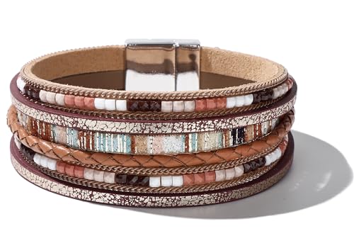 F4:wrap bracelets for women(brown)