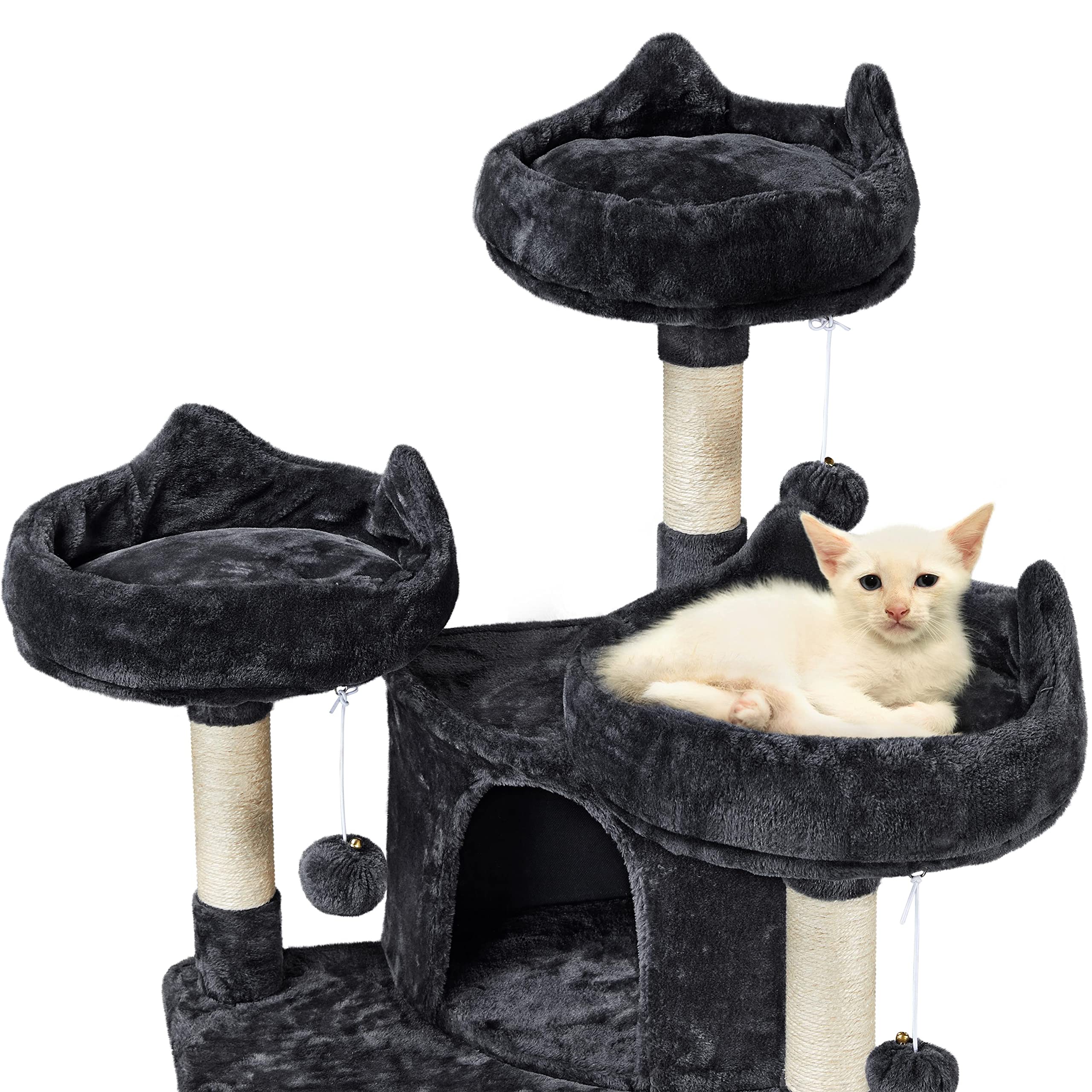 Topeakmart Multi-Level Cat Tree Tower with Scratching Posts - Durable Cat Condo & Activity Center for Kittens and Cats - Perfect for Indoor Play, Climbing, and Scratching