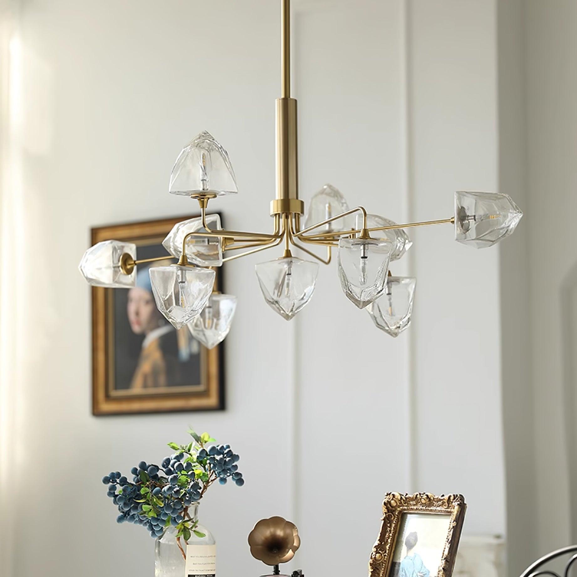 Zevin Crystal Chandelier - Elegant Modern Ceiling Light Fixture for Dining Room, Living Room & Bedroom | Perfect for Home Decor & Wedding Events