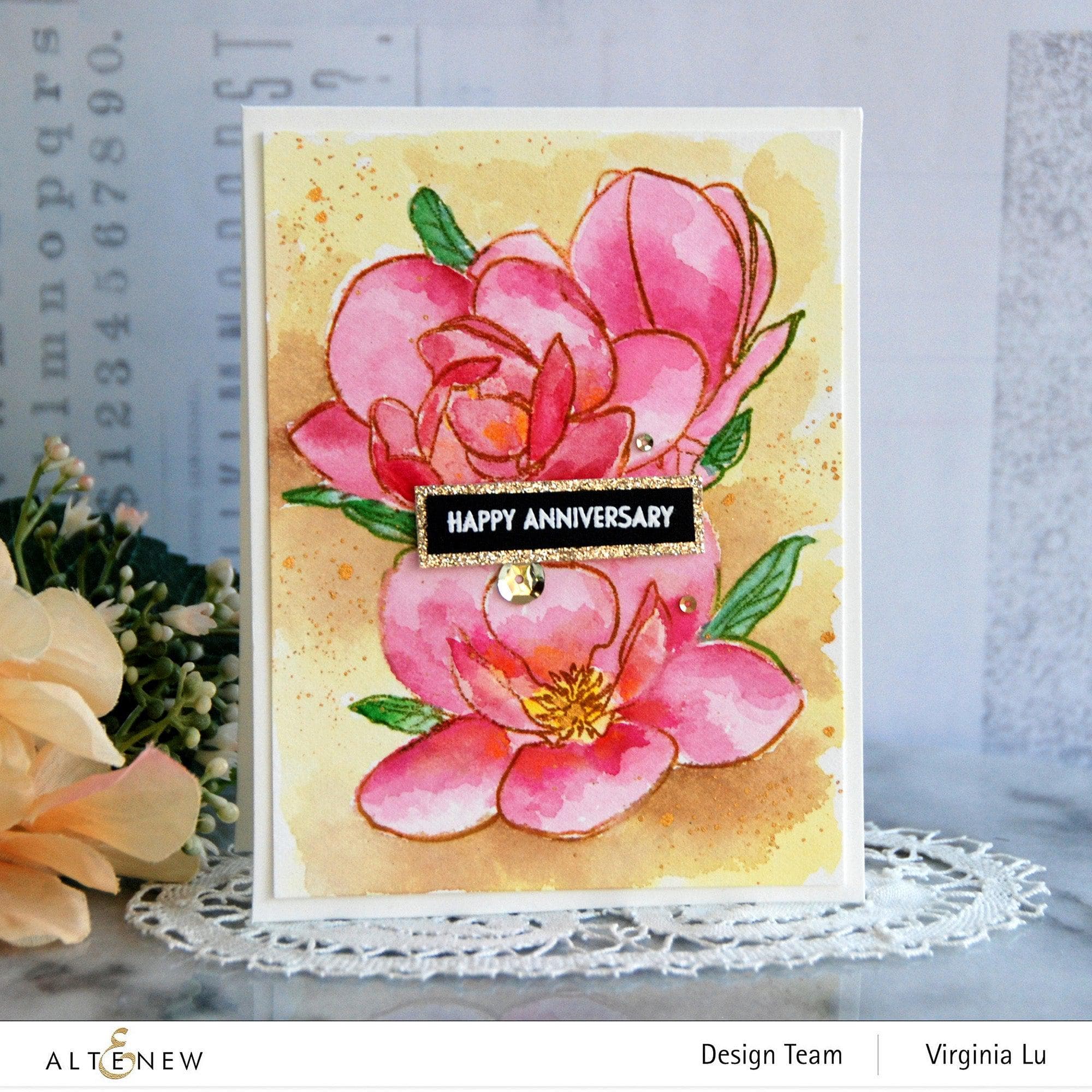 Magnolia Rustica Rubra Outline Stamp Set for DIY Flower Painting - Perfect for Scrapbooking, Card Making & Home Decor