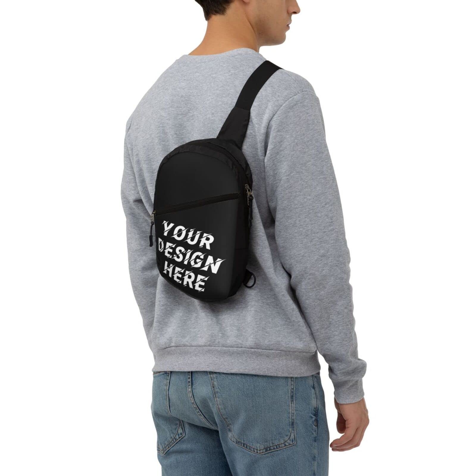 Custom Chest Bags for Men - Personalized Sling Shoulder Bag with Adjustable Strap - Perfect for Hiking, Travel & Everyday Carry