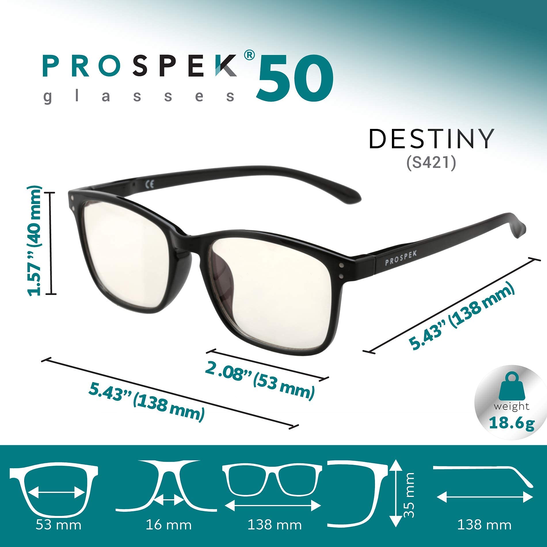 Prospek Blue Light Blocking Glasses for Men & Women - Clear Lens Computer Glasses - Anti Eye Strain & UV Protection - Perfect for Gaming, Office Work & Screen Use