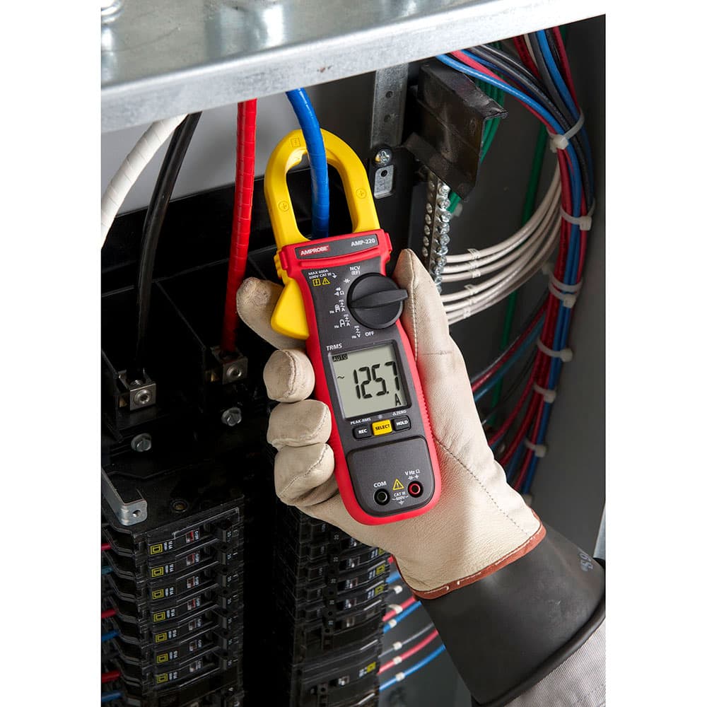 Amprobe 4560543 AMP 220 600V/600A TRMS AC/DC Clamp Multimeter with Amp Tip - CAT II Rated Electrical Tester for HVAC, Automotive & Industrial Use