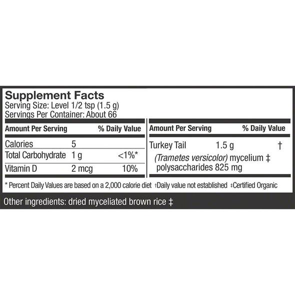 Organic Turkey Tail Mushroom Mycelium Powder - Immune Support Supplement - Vegan & Gluten-Free - Boost Wellness for Daily Health & Fitness Routines