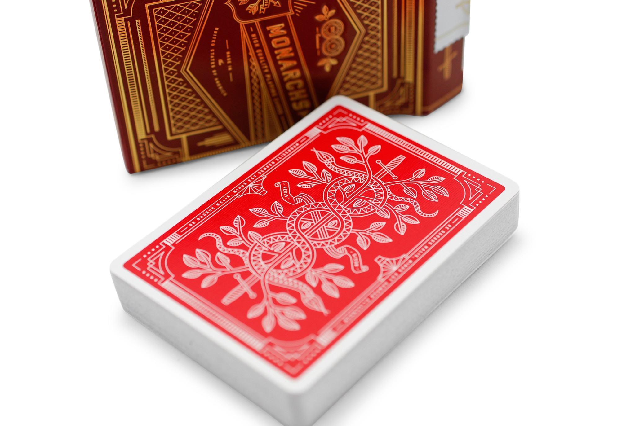 Red Monarchs 2nd Edition Playing Cards - Premium Poker Cards for Magic Tricks, Cardistry & Game Night - Perfect for Card Games, Magic Shows & Collectors